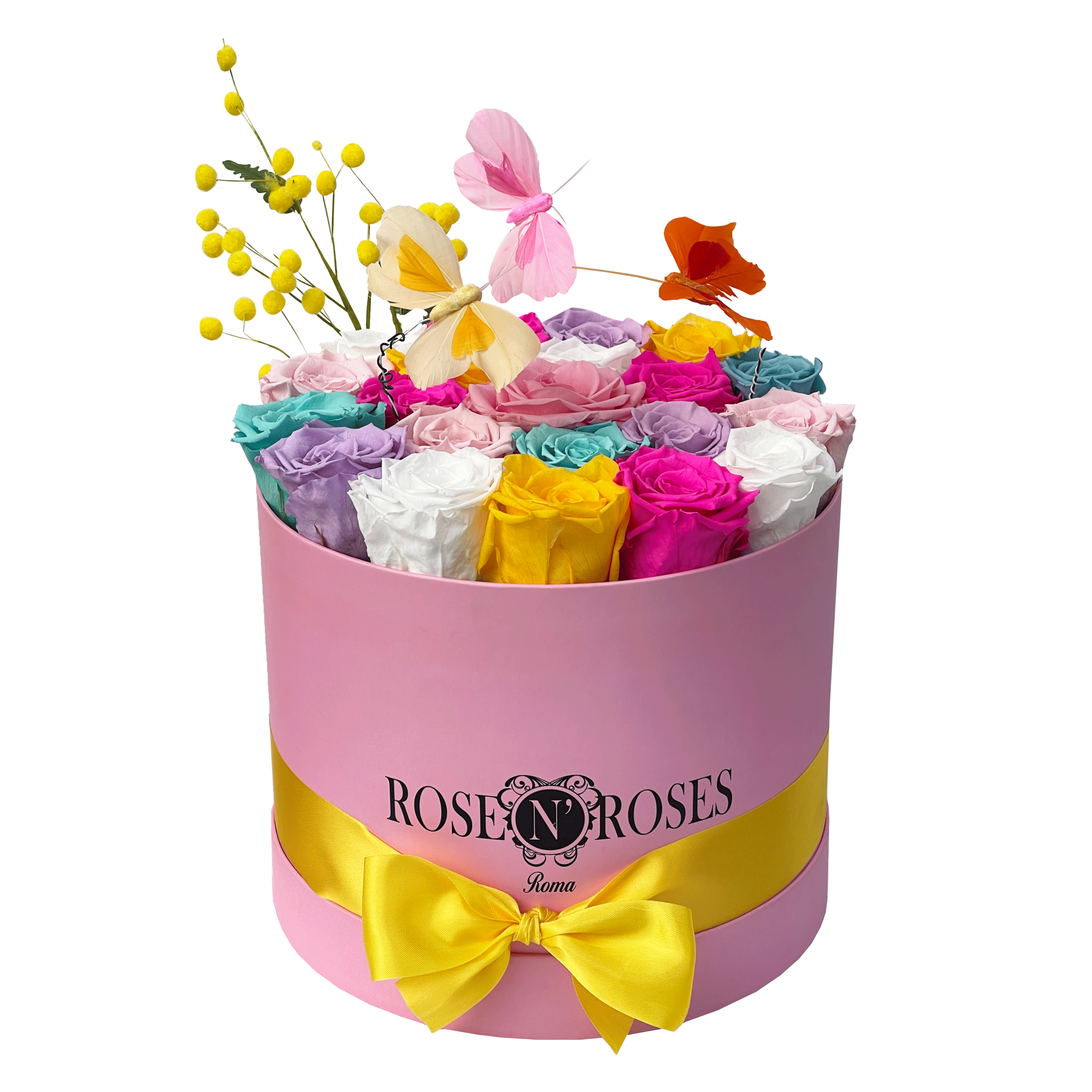 INFINITY - Medium Box Rose e Farfalle